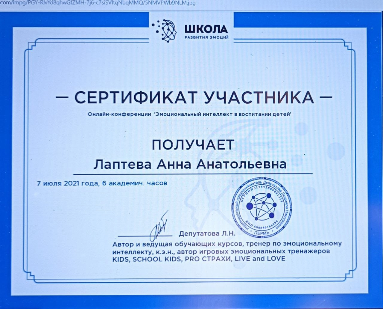 Дополнительный сертификат 24